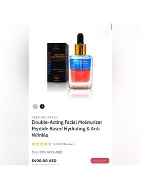 Predire Double-Acting Facial Moisturizer - Blue and red *SOLD OUT* $400